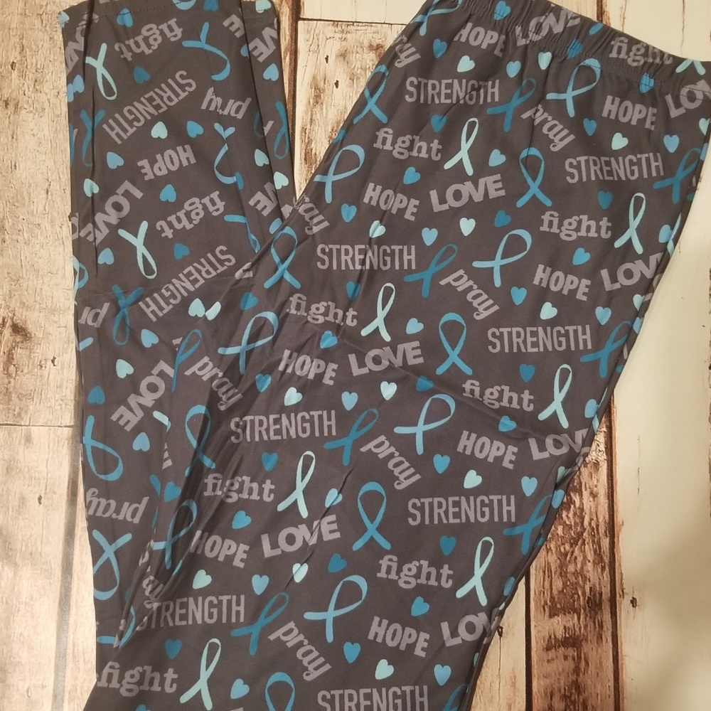 Butter soft teal ovarian cancer awareness leggings